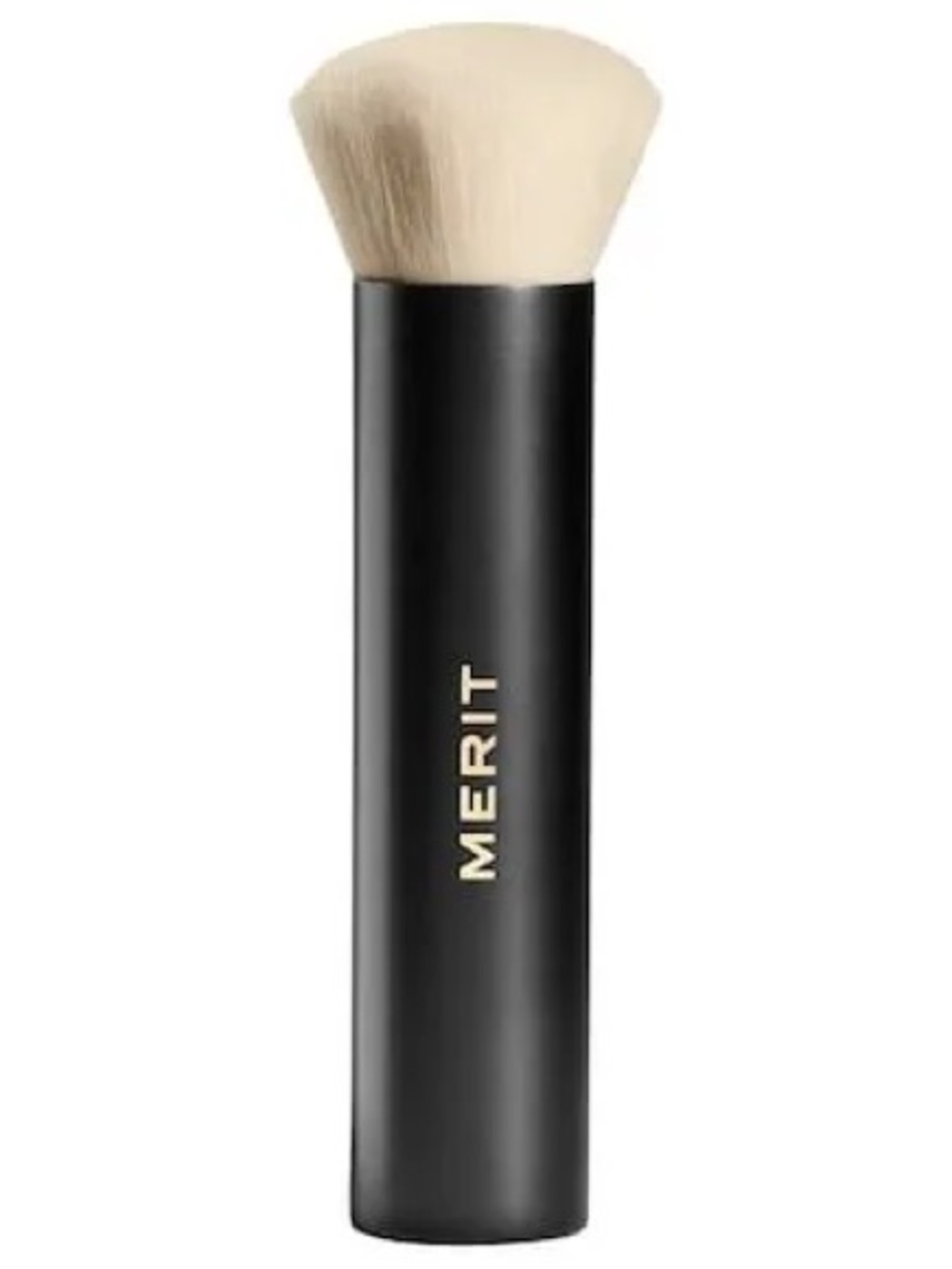Merit Cream-Bristle Kabuki Face Brush with Black Handle
